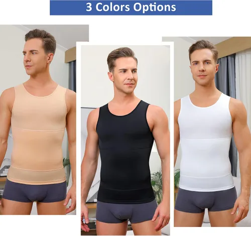 Miniatura 4 de Camiseta de compresión para hombre, adelgaza y moldea el cuerpo - chaleco de entrenamiento, camiseta de tirantes, para marcar abdominales, camisetas
