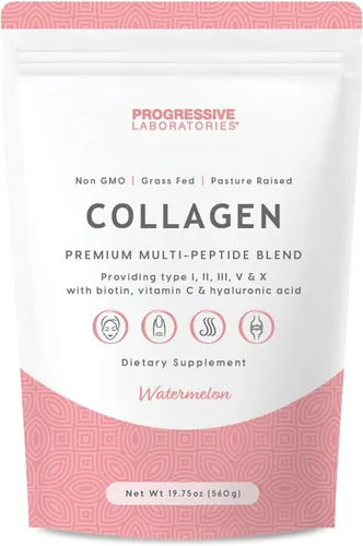 Miniatura 10 de Polvo de péptidos de colágeno múltiple – Tipos I, II, III, V y X con biotina, vitamina C y ácido hialurónico – Alimentado con pasto, sin OMG