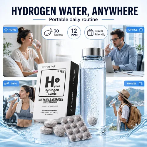 Miniatura 4 de Tabletas de agua de hidrógeno para agua potable 30 unidades crean 12 PPM Nanoburbujas - US Company