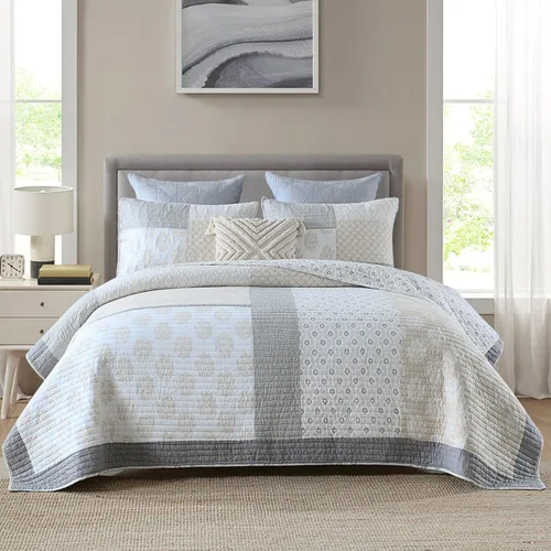 Miniatura 12 de Y-PLWOMEN - Juego de cama Queen con edredón/cubrecama de algodón 100% ligera, reversible, floral, rústico, para todas las estaciones