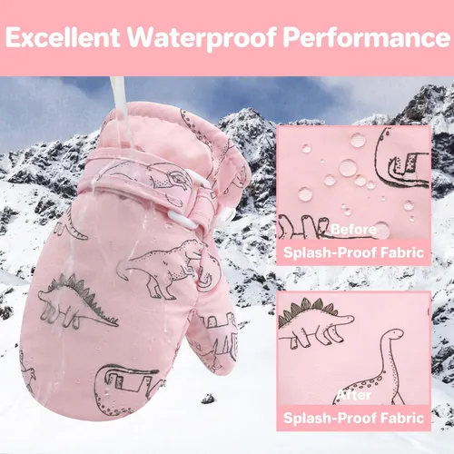 Miniatura 10 de QikQik Guantes de invierno impermeables para niños pequeños - Guantes de nieve para bebés