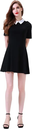 Miniatura 4 de Aphratti - Vestido casual de manga corta para mujer con cuello de Peter Pan