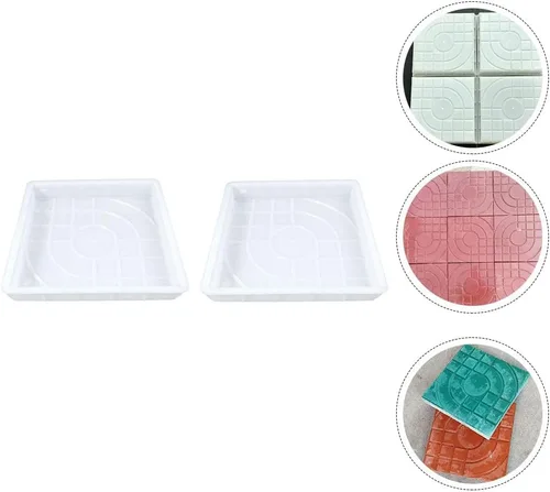Miniatura 3 de Happyyami Molde de pavimentación cuadrado para suelos al aire libre, fabricante de paseo, 2 piezas, fabricante reutilizable para pavimento, cemento