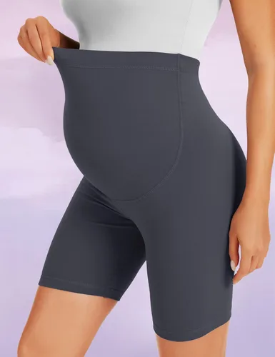 Miniatura 3 de BONVIGOR Pantalones cortos de maternidad sobre el vientre, para entrenamiento, yoga, atlético, embarazo, pantalones cortos de descanso