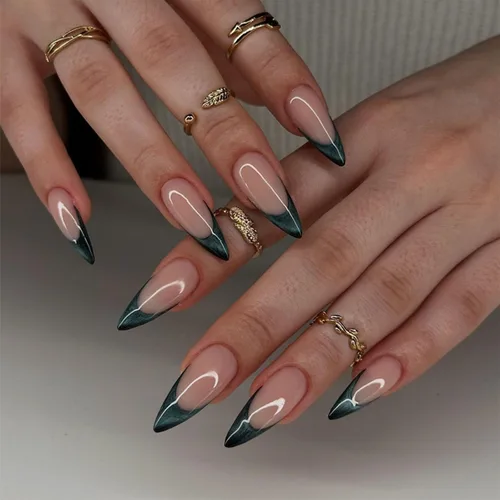 Miniatura 22 de Uñas postizas a presión marrón café, uñas postizas medianas de almendra, color sólido, cobertura completa, uñas postizas artificiales brillantes