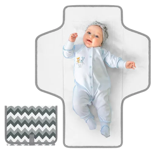Miniatura 11 de Accmor Cambiador de pañales portátil, cambiador de bebé impermeable, almohadillas de cambio de pañales plegables para bebé Nube