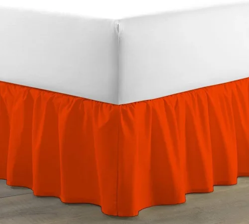 Miniatura 26 de Falda de cama con volantes (individual, color azul aguamarina) de 18 pulgadas de caída con volantes, con plataforma, 100% algodón de 800 hilos