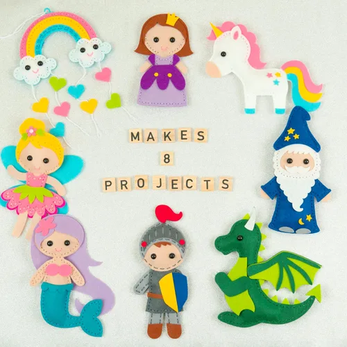 Miniatura 7 de Craftorama Kit de costura para niños, divertido y educativo juego de manualidades de cuento de hadas para niños y niñas de 7 a 12 años, kit