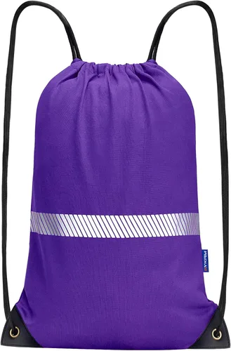AYKRM Mochila con cordón de 11 colores Bolsa de trabajo Sackpack, Púrpura, Mochila con cordón