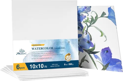 Miniatura 26 de PHOENIX Tableros de lienzo de acuarela para pintar - 5x7 pulgadas/paquete de 6, paneles de lienzo pequeños de acuarela 100% algodón, 8 oz./260g