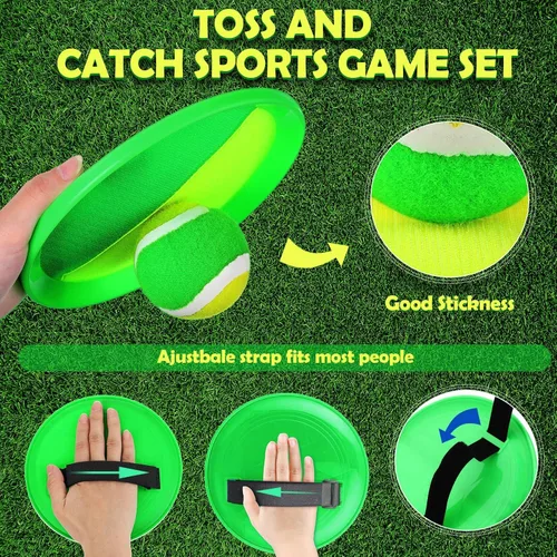 Miniatura 3 de Charniol Juego de juguetes para niños, 12 palas, 6 pelotas, juegos de deportes al aire libre, juego de pelota de lanzamiento con paletas, juguetes