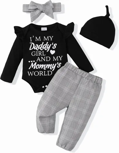 Miniatura 104 de Renotemy Conjunto de ropa para bebé recién nacida, mameluco con volantes, pantalones florales, lindo conjunto de ropa para bebé niña