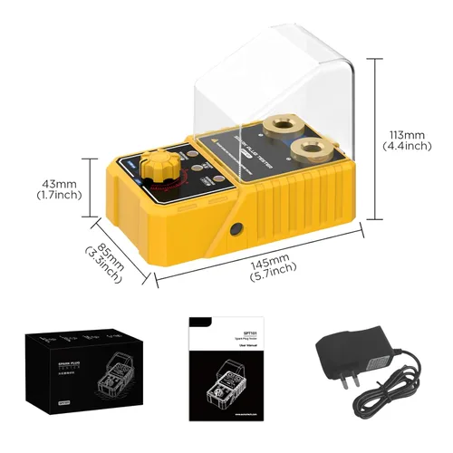 Miniatura 6 de SPT101 Probador de bujías de doble orificio - Probador de bobina de encendido ajustable de 0-6000 rpm con cubierta protectora Herramienta