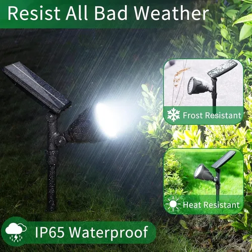 Miniatura 6 de JSOT Focos solares de 600 lúmenes al aire libre para jardín, IP65, impermeables, iluminación de paisaje para pasarela, pared, jardín, patio, camino