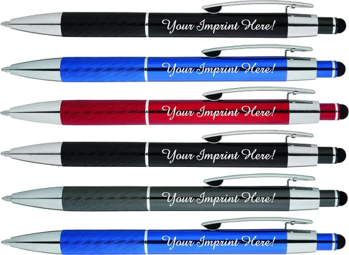 Bolígrafos personalizados con lápiz capacitivo – The Prestige Metal Pen – Bolígrafos personalizados con nombre impreso con tinta negra