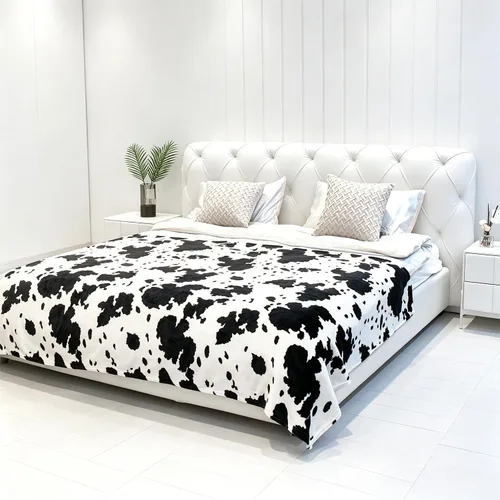 Miniatura 6 de Manta de vellón de tamaño Queen para cama, manta de cama Queen extra grande en blanco y negro, manta suave para sofá, bonita decoración del hogar