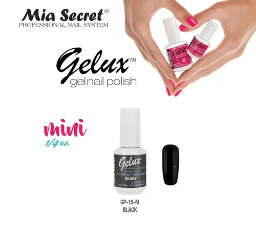Miniatura 2 de Mia Secret Gelux - Esmalte de uñas MINI de gel UV de 1/4 oz (negro)