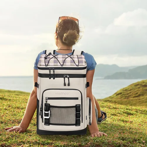 Miniatura 6 de Hulongo Mochila enfriadora grande con aislamiento impermeable para hombres y mujeres, a prueba de fugas, para campamento, playa, pesca, picnic