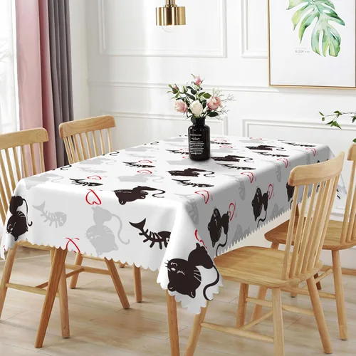 Miniatura 16 de Mantel rectangular de 60 x 120 pulgadas, estampado de pájaros en ramas, mantel decorativo impermeable y resistente a las manchas, para cocina