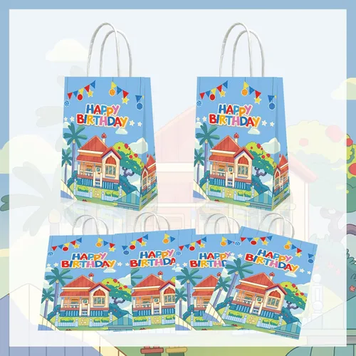 Miniatura 5 de YOOUUQIAN 20 piezas de suministros de fiesta de cumpleaños de perro azul, decoraciones de fiesta de perro azul, bolsas de regalo, bolsa de recuerdos