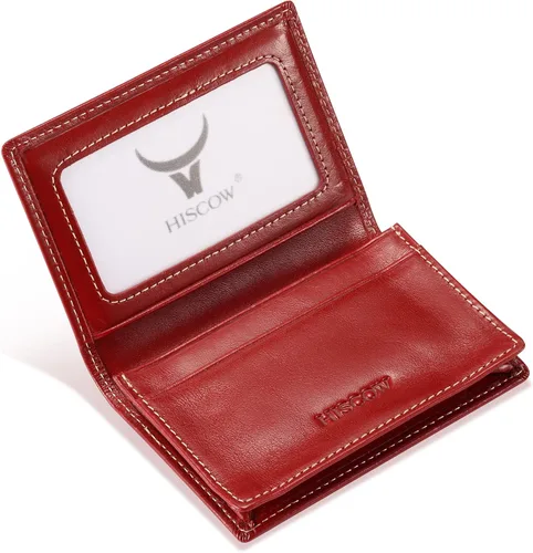 Miniatura 38 de Funda de piel para tarjetas de visita para hombres y mujeres, piel de becerro italiana Café