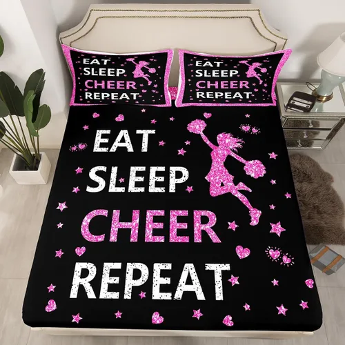 Miniatura 18 de Erosebridal Sábana bajera ajustable de gimnasia con bolsillo profundo para niñas y niños, tamaño individual, juego de ropa de cama deportiva