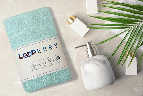 Miniatura 2 de Looperry Juego de 6 toallas de baño pequeñas - toallas de ducha 100% algodón 23 x 46 pulgadas 450 GSM. Ligeras y absorbentes, suaves y de secado