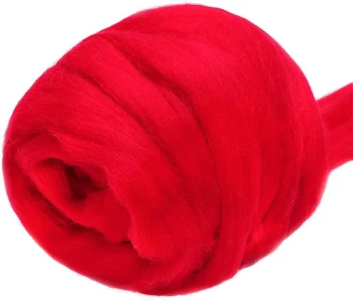Miniatura 12 de 3.53 oz lana Roving, suministros de fieltro de lana, lana pura, hilo grueso, hilado de lana giratoria para fieltro de aguja, fieltro húmedo, Blanco