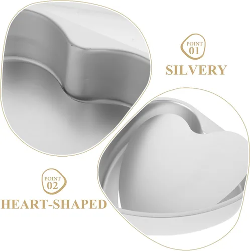 Miniatura 8 de Kichvoe Molde de aluminio antiadherente con forma de corazón de 8 pulgadas con parte inferior extraíble para San Valentín, cumpleaños, hornear