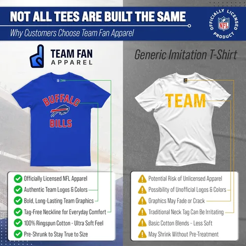 Team Fan Apparel NFL - Camiseta Gameday para adultos, mezcla de algodón, sin etiquetas, semiajustada, da rienda suelta a tu espíritu de equipo Real