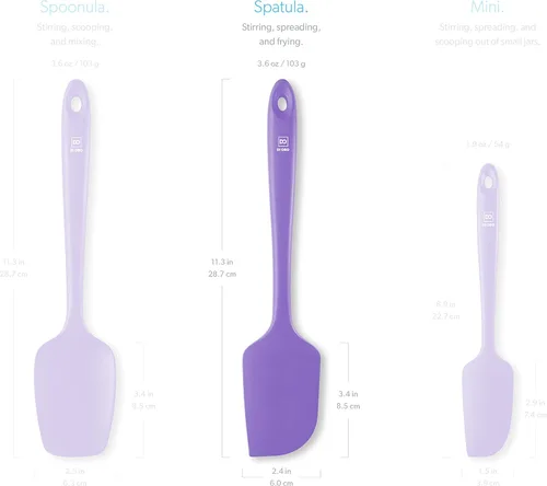 Miniatura 6 de DI ORO - Espátula de silicona – Espátula de cocina de goma resistente al calor de 600 °F para hornear, raspar y mezclar – Utensilios de cocina