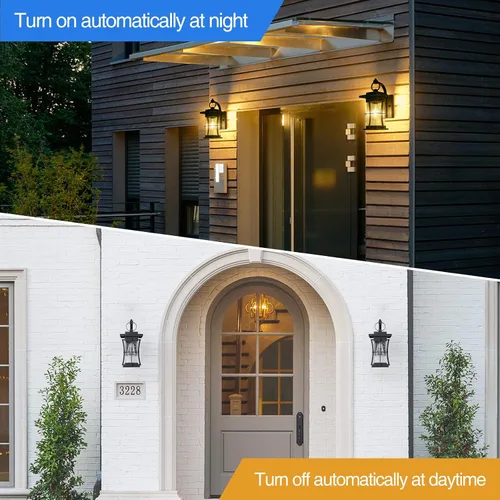 Miniatura 7 de Accesorios de iluminación para exteriores, montaje en pared, 1 luz de 15 pulgadas de alto, luz exterior del atardecer al amanecer para casa, farol
