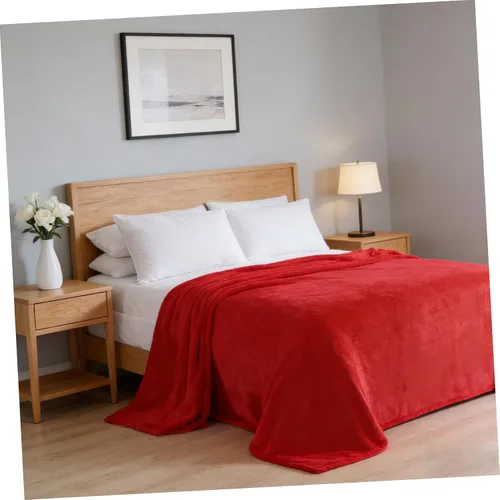 Miniatura 6 de LIFKOME Sábanas de invierno de franela de forro polar, manta de Woobie, manta cálida, sábanas de franela de regalo, manta roja gruesa, sábanas