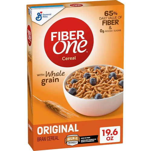 Fiber One Cereal, salvado original, cereal de alta fibra hecho con grano entero, 19.6 oz