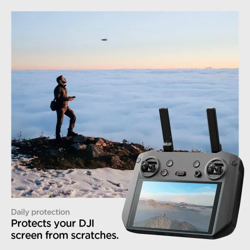 Miniatura 4 de Spigen Protector de pantalla de vidrio templado [GlasTR Slim] diseñado para DJI RC 2 / RC Pro/DJI Smart Controller - Paquete de 2