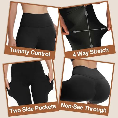Miniatura 2 de GAYHAY 3 Pack Biker Shorts with Pockets for Women - 8" 5" High Waist Biker Shorts for Workout Yoga Running Gym