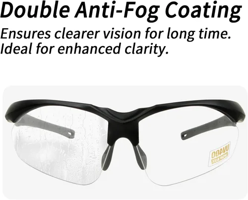 Miniatura 3 de YIFAN Z87 - Gafas de pickleball de seguridad anti niebla y arañazos para hombres y mujeres con marco negro Envoltura 100% protección UV