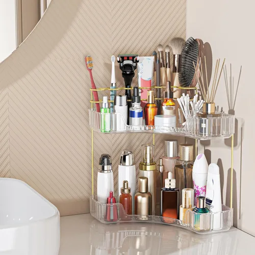 Miniatura 11 de Webetop Organizador de Encimera para Baño, Organizador Esquinero de 3 Niveles para Almacenamiento en Baño, Organizador de Maquillaje, Estante