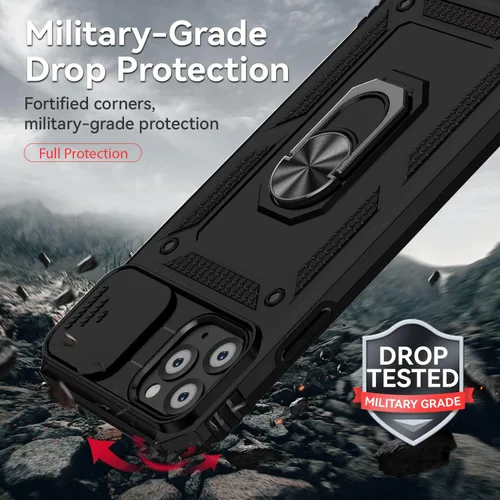 Miniatura 5 de Funda para iPhone 11 Pro Max con cubierta para lente de cámara, protector de pantalla HD, protección contra caídas de grado militar, soporte