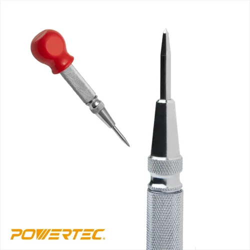 Miniatura 7 de POWERTEC Plantilla de hardware para gabinete con punzón central, plantilla de cajón para instalar tiradores, perillas, mango en gabinete y cajón