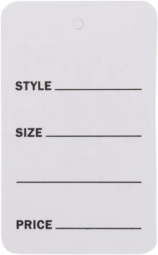 SSWBasics Etiquetas de precio grandes sin ataduras blancas sin perforar, 1 3/4 pulgadas de ancho x 2 7/8 pulgadas de alto, paquete de