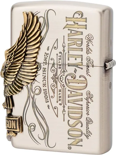 Miniatura 3 de Zippo HDP-75 Encendedor, plata, modelo Harley-Davidson Japan Limited, procesamiento de 3 lados