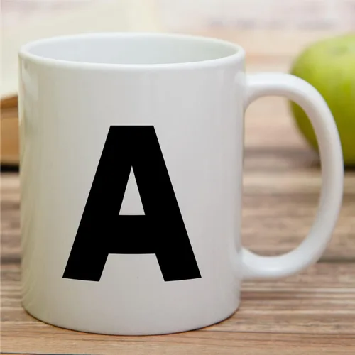 Miniatura 3 de Retreez Taza con monograma con monograma del alfabeto de la A a la Z con inicial, tazas de café de cerámica de 11 onzas – Agradecimiento