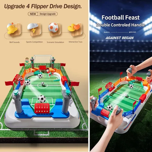 Miniatura 3 de Mini juego de mesa de fútbol para niños: juguetes de mesa de futbolín para niños de 3, 4, 5, 6, 7, 8 a 12 años, juego deportivo interactivo