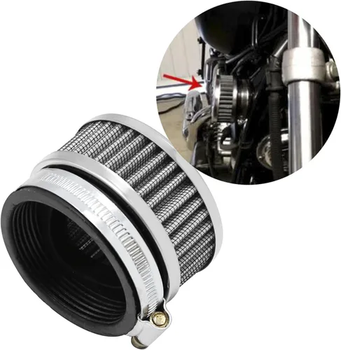 Miniatura 3 de Filtro de admisión de aire de acero inoxidable de 48 mm a 52 mm con abrazadera, se ajusta para motocicleta, scooter (1)