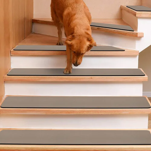 Miniatura 10 de GOYLSER - Alfombra antideslizante para peldaños de goma, juego de 15, almohadillas para escalones de 30 x 8 pulgadas para escalones de madera