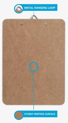 Miniatura 3 de Portapapeles tamaño carta con clip de mariposa (paquete de 5) - Portapapeles de madera grandes de 9 x 12.5 pulgadas para aula, portapapeles