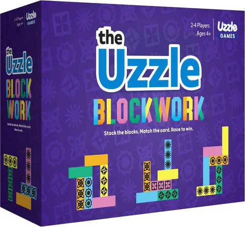 Blockwork by Uzzle Games - Juego de mesa familiar de ritmo rápido - Múltiples niveles de dificultad - Juego de rompecabezas agradable y desafiante -