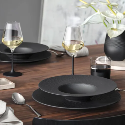 Miniatura 4 de Villeroy & Boch Manufacture Rock - Plato para pasta con borde ancho, porcelana premium, fabricado en Alemania, apto para lavavajillas y microondas