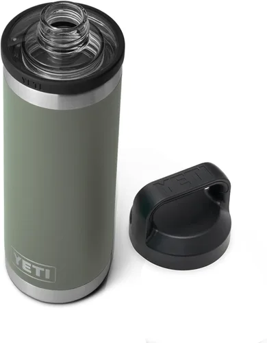 Miniatura 18 de YETI Rambler Botella de 18 oz, aislada al vacío, de acero inoxidable con tapa Chug, negro